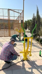 نصب دستگاهای وسایل ورزشی در بوستانهای صباشهر