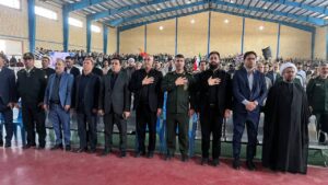 حجتالاسلام بجانی، امام جمعه صباشهر، در مراسم راهپیمایی یومالله ۱۳آبان