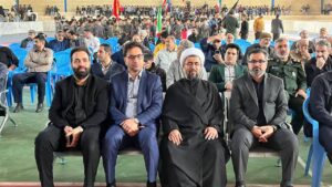 حجتالاسلام بجانی، امام جمعه صباشهر، در مراسم راهپیمایی یومالله ۱۳آبان