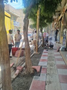 اجرای پروژه بهسازی پیادهرو خیابان طالقانی صباشهر