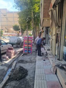 اجرای پروژه بهسازی پیادهرو خیابان طالقانی صباشهر