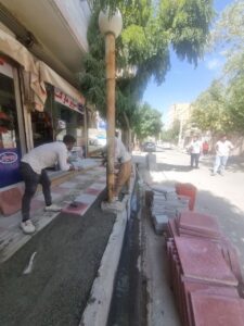 اجرای پروژه بهسازی پیادهرو خیابان طالقانی صباشهر